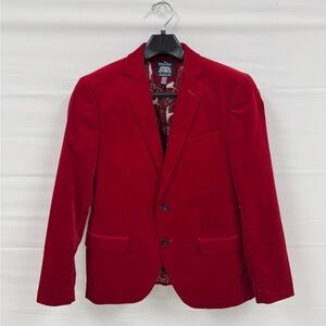 Savile Row Red Velvet Blazer Sport Coat, Men’s 40R